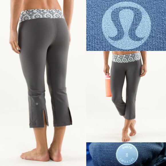 Lululemon Gather Crow Crop Soot Light Twiggy Printed Nimbus Leggings 8 Medium - Picture 1 of 16